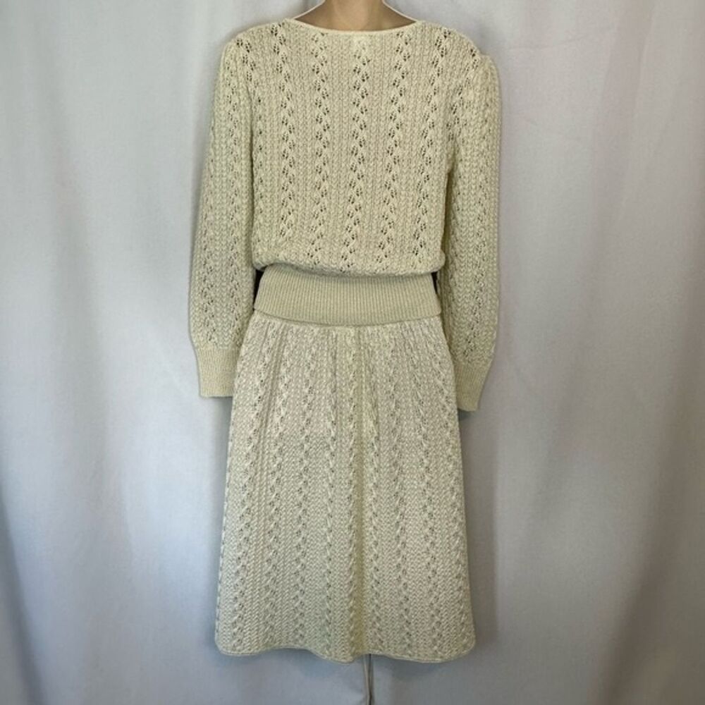 Vintage Vivanti Cottagecore Crochet Sweater Set 70's Grandmacore - Picture 10 of 16